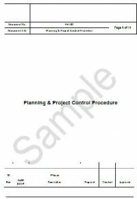 رویه برنامه ریزی و کنترل پروژه